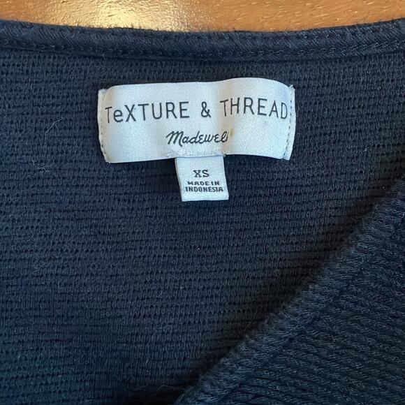 Texture & Thread Madewell Black Knit Tie Front Crop Top XS K4775 Y2K - Picture 4 of 9